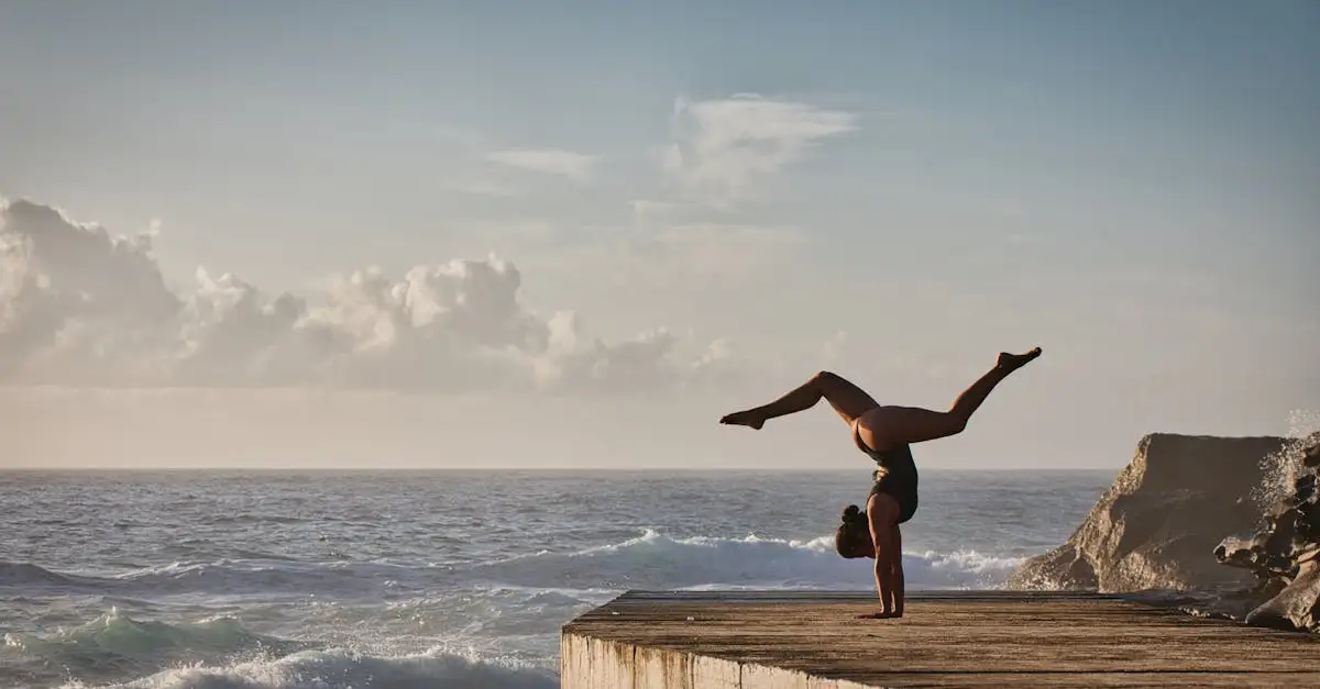 Bondi beach yoga